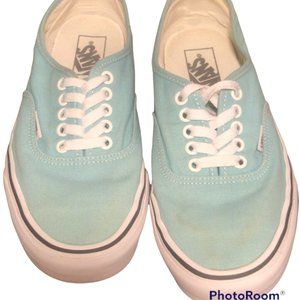 UNISEX VANS Low Top Skater Shoes Men's 8.5 Women's 10 Light Blue Canvas